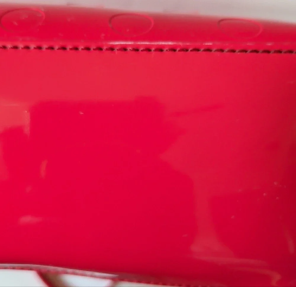 Kate Spade Red Patent Tote Bag with Bow Accent EUC
